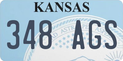 KS license plate 348AGS