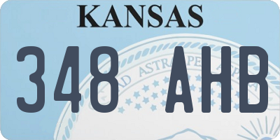 KS license plate 348AHB