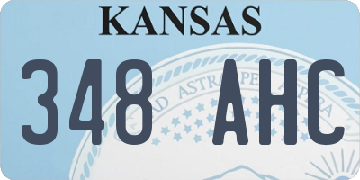 KS license plate 348AHC
