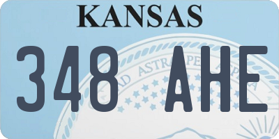 KS license plate 348AHE