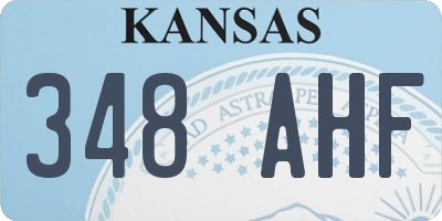 KS license plate 348AHF