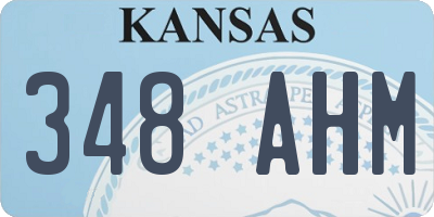KS license plate 348AHM