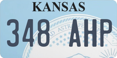 KS license plate 348AHP