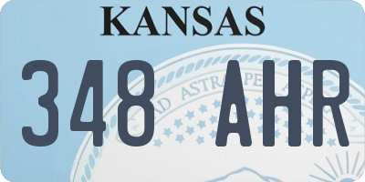 KS license plate 348AHR
