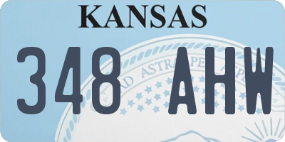KS license plate 348AHW