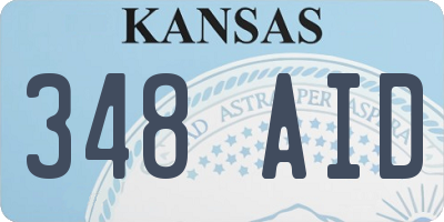 KS license plate 348AID