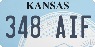KS license plate 348AIF