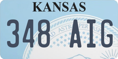KS license plate 348AIG