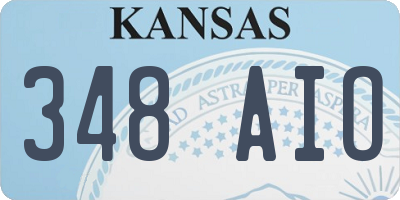 KS license plate 348AIO