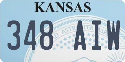 KS license plate 348AIW