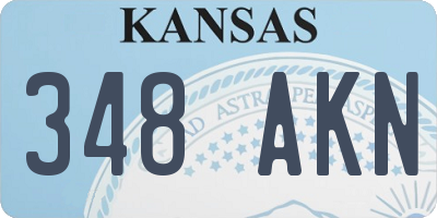 KS license plate 348AKN