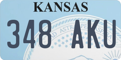 KS license plate 348AKU