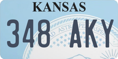 KS license plate 348AKY
