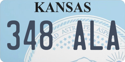 KS license plate 348ALA