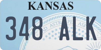 KS license plate 348ALK