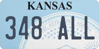KS license plate 348ALL