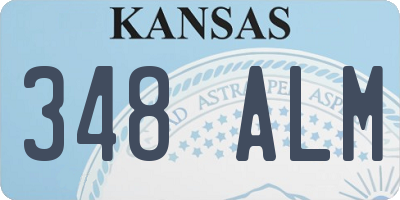 KS license plate 348ALM