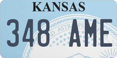KS license plate 348AME