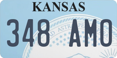 KS license plate 348AMO