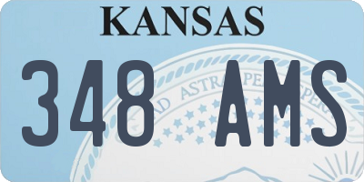 KS license plate 348AMS