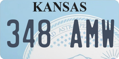 KS license plate 348AMW