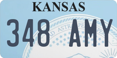 KS license plate 348AMY