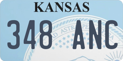 KS license plate 348ANC