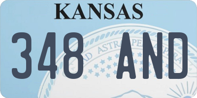 KS license plate 348AND