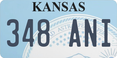 KS license plate 348ANI