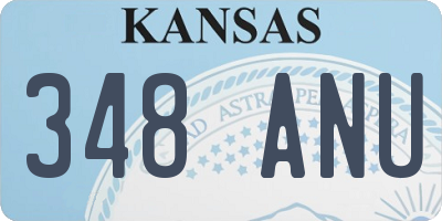 KS license plate 348ANU