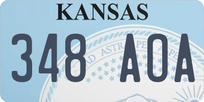 KS license plate 348AOA