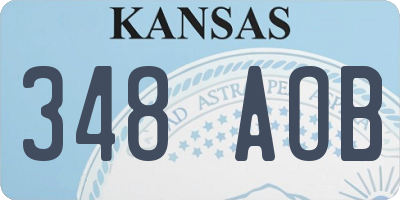 KS license plate 348AOB