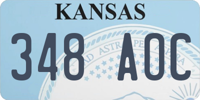 KS license plate 348AOC