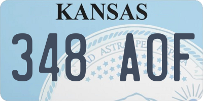 KS license plate 348AOF