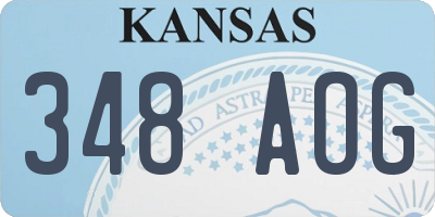 KS license plate 348AOG