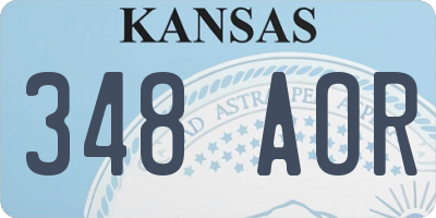 KS license plate 348AOR