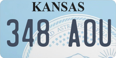 KS license plate 348AOU