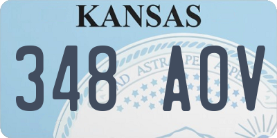 KS license plate 348AOV