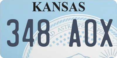 KS license plate 348AOX