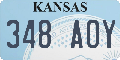 KS license plate 348AOY