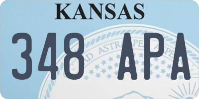 KS license plate 348APA