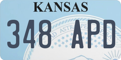 KS license plate 348APD