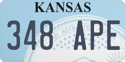 KS license plate 348APE