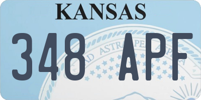 KS license plate 348APF