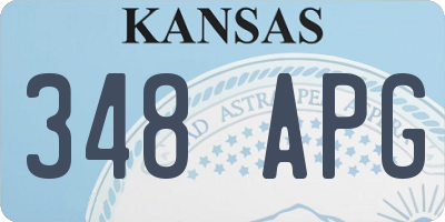 KS license plate 348APG