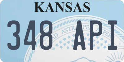 KS license plate 348API