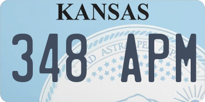 KS license plate 348APM