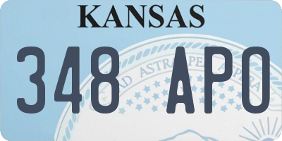 KS license plate 348APO