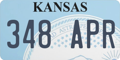 KS license plate 348APR