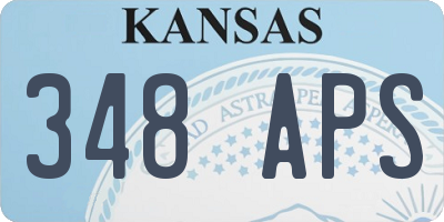 KS license plate 348APS